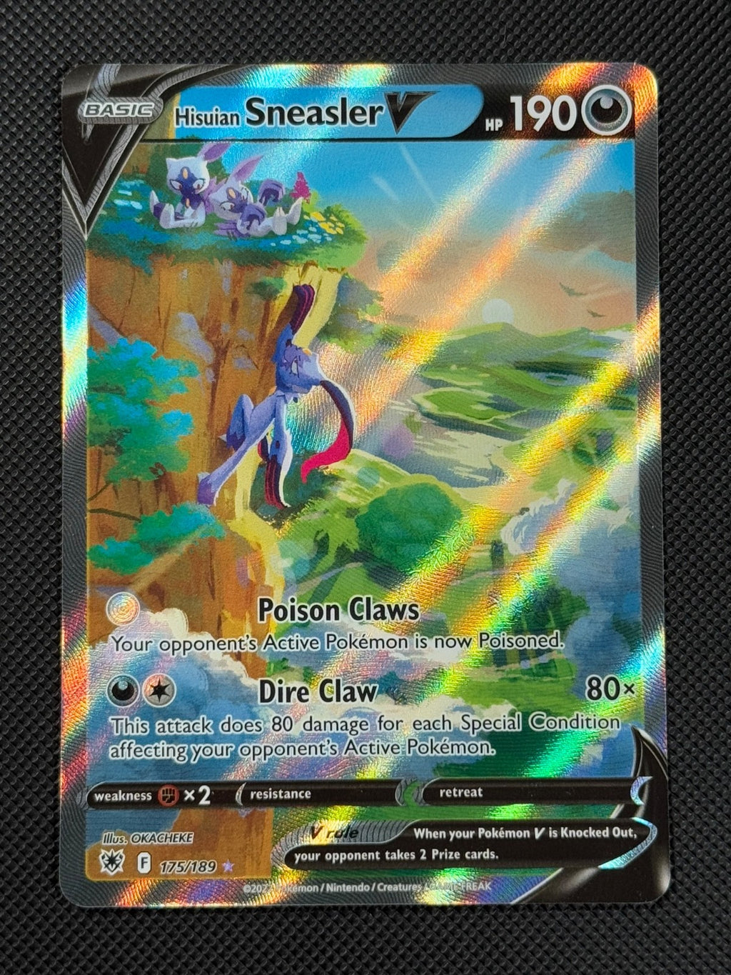 Hisuian Sneasler V 175/189 SPECIAL ART Pokémon Card Astral Radiance Holo Rare0