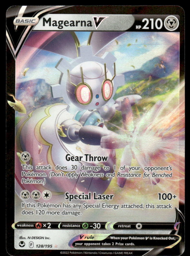 Pokemon Cards Magearna V 128/195 Silver Tempest Holo Rare V NM0