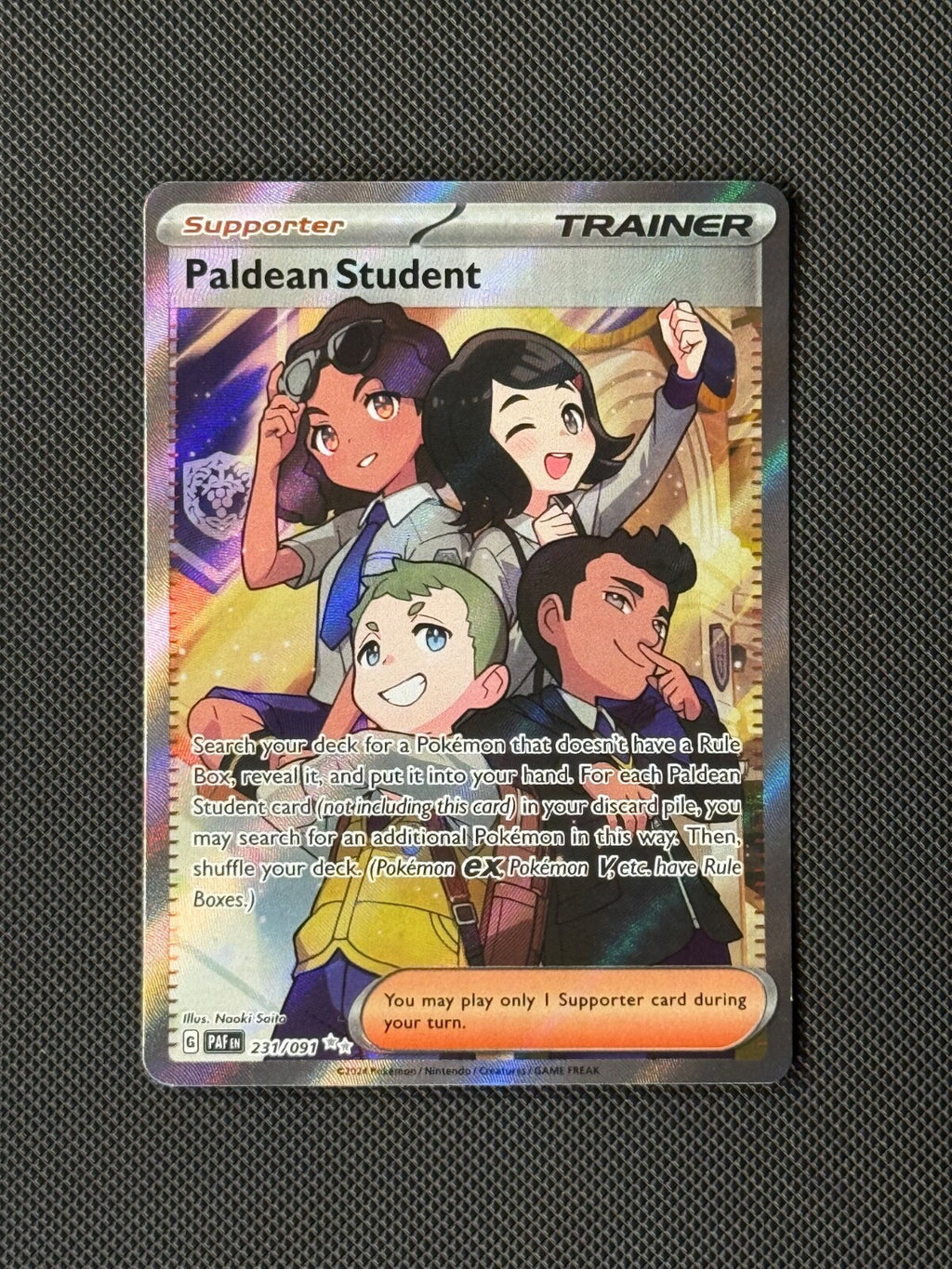 Paldean Student 231/091 Full Art Pokémon Card Sv: Paldean Fates Holo Trainer NM0