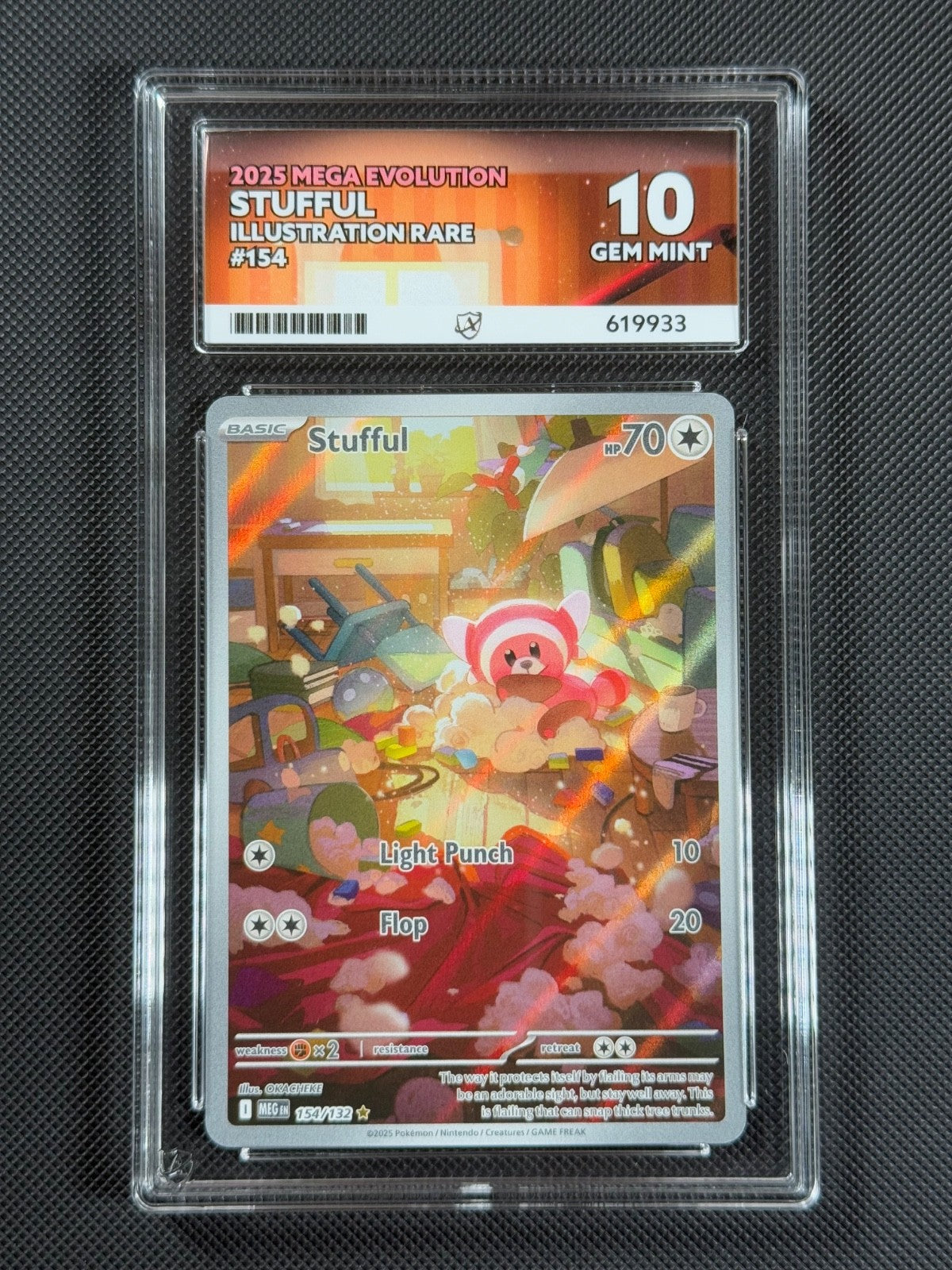 ACE 10 Stufful 154/132 IR Pokémon Card Me01: Mega Evolution Holo GEM MINT0