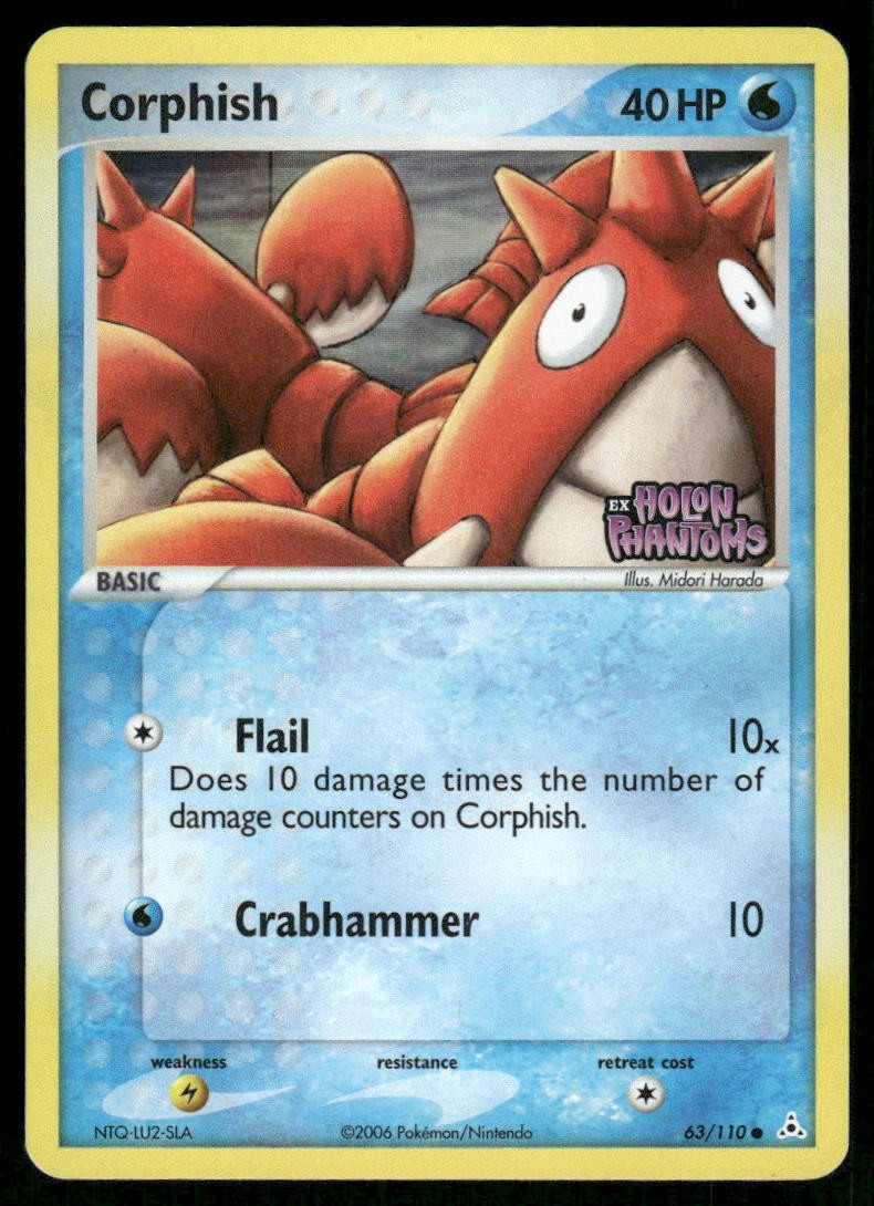 Pokemon Cards Corphish 63/110 Holon Phantoms STAMPED Common NM0