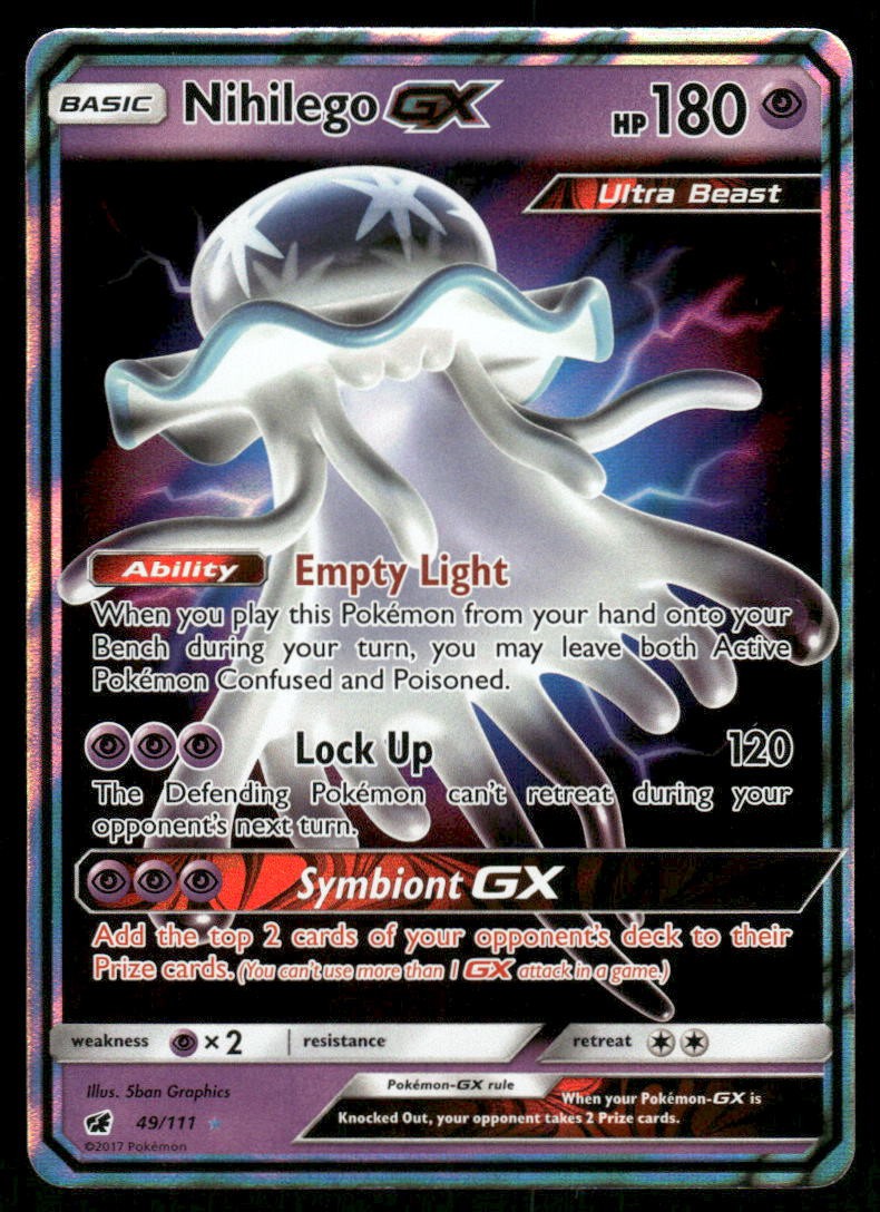Pokemon Cards Nihilego GX 49/111 Crimson Invasion Holo Rare GX NM0