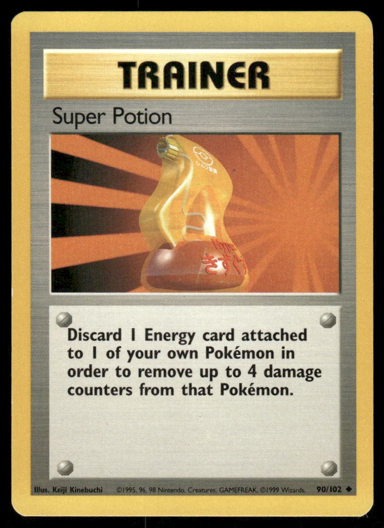 Pokemon Cards Super Potion 90/102 UNLIMITED Base Set WOTC Uncommon NM0