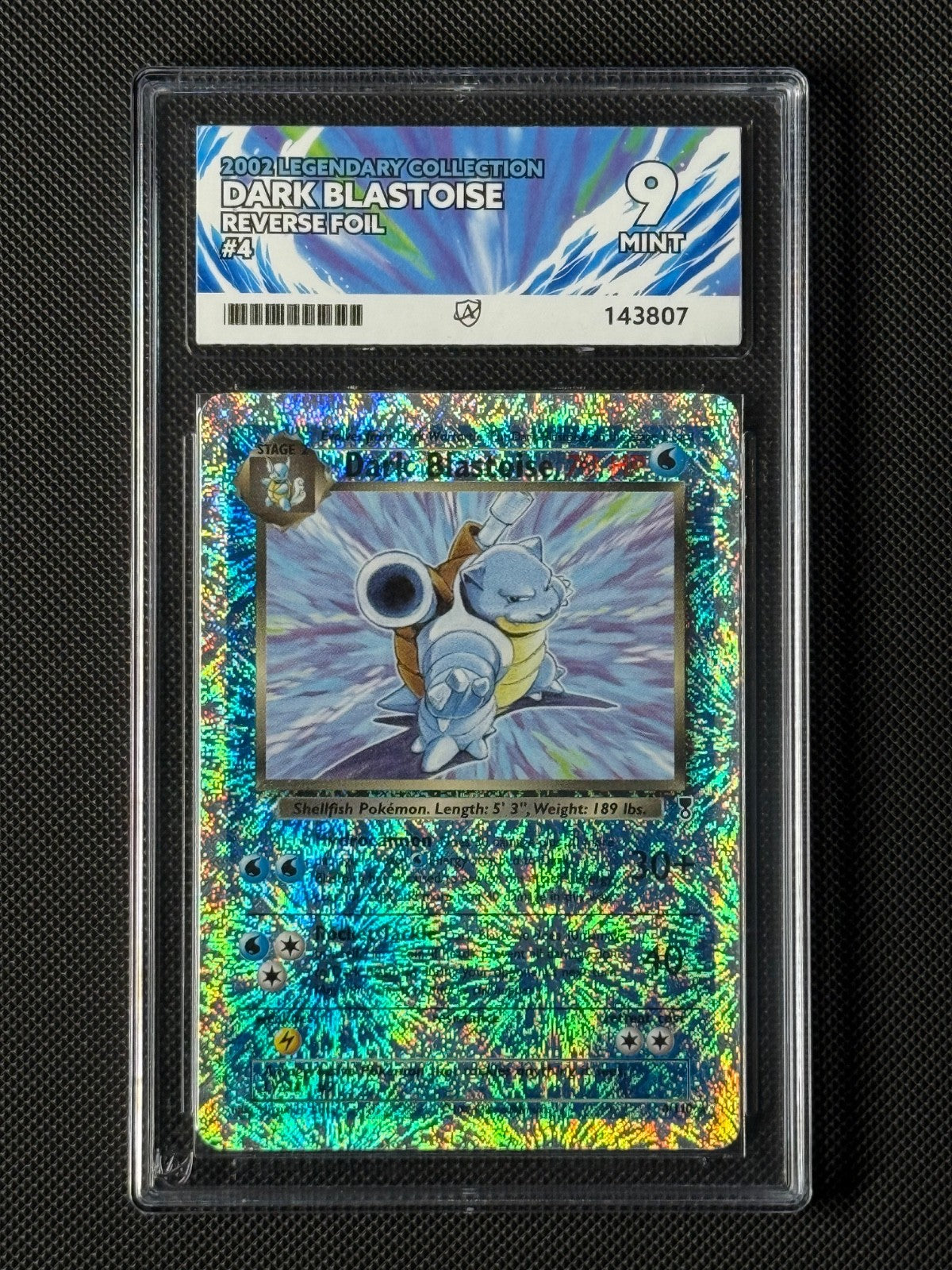 ACE 9 Dark Blastoise 4/110 Reverse Pokémon Card Legendary Collection GEM MINT0