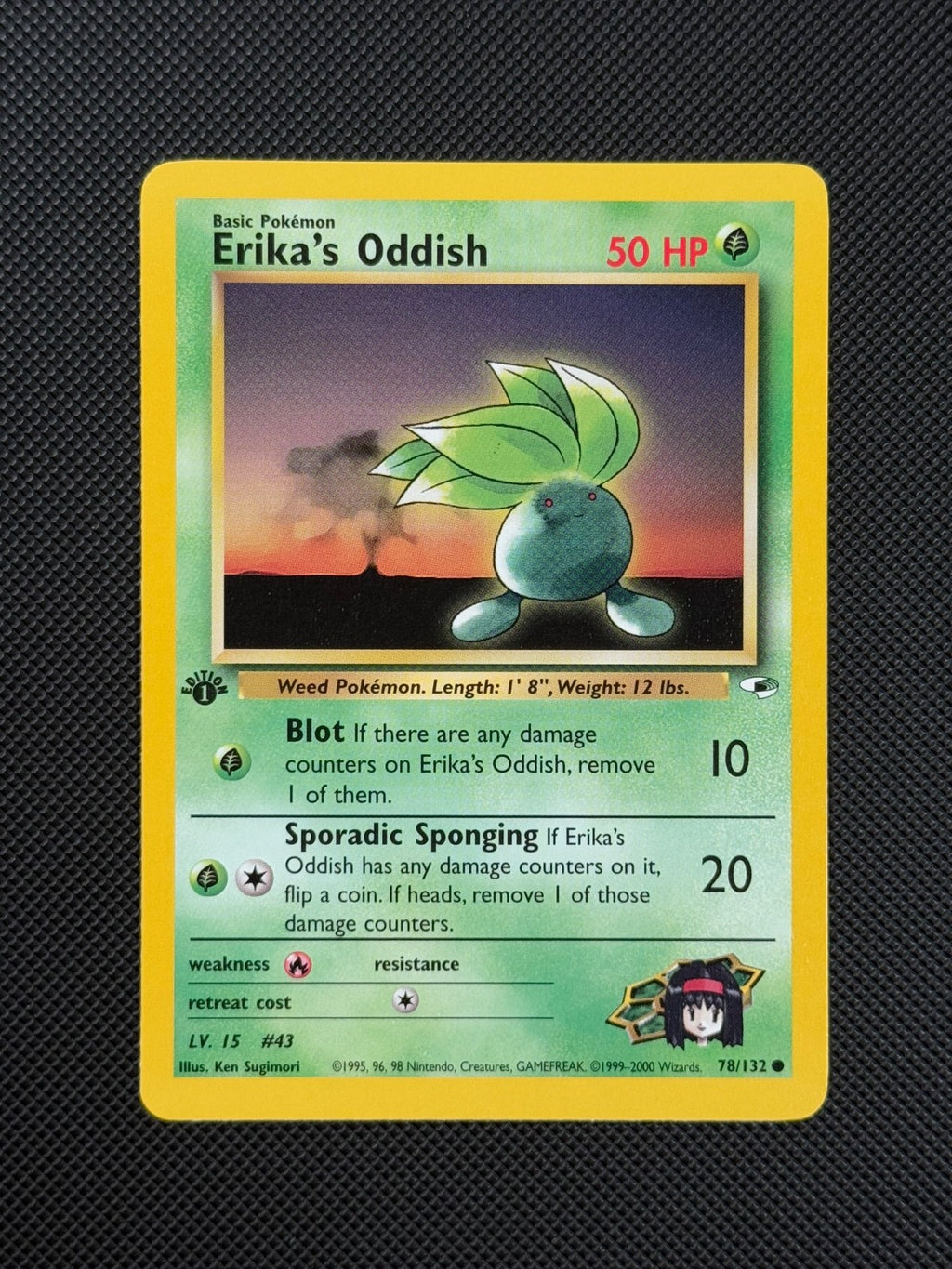 Pokémon Cards Erika's Oddish 78/132 1ST EDITION Gym Heroes WOTC Common1
