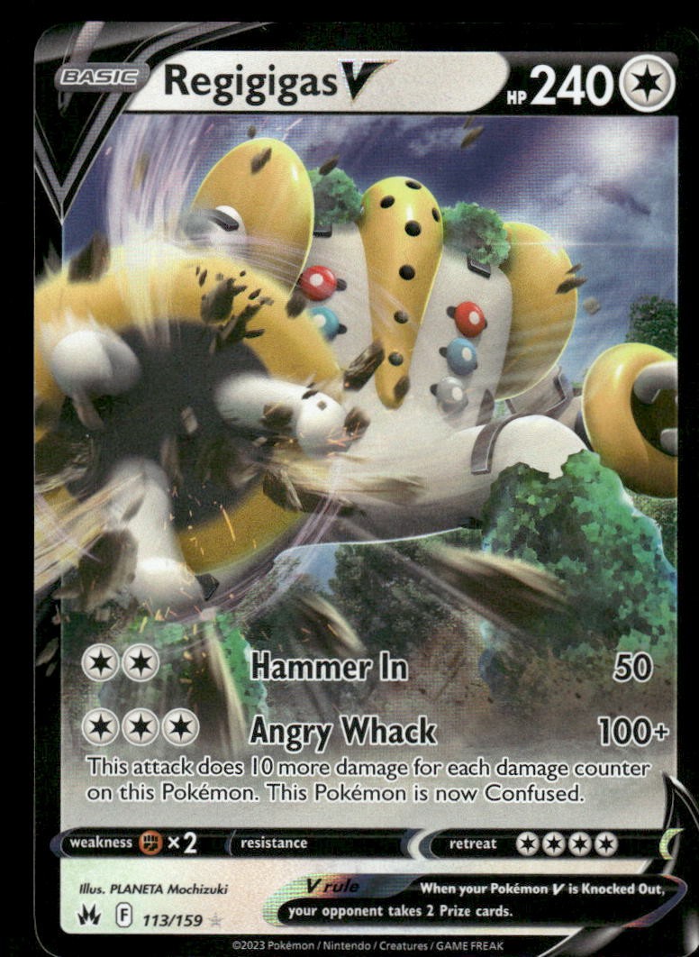 Pokemon Cards Regigigas V 113/159 Crown Zenith Holo Rare V NM *40