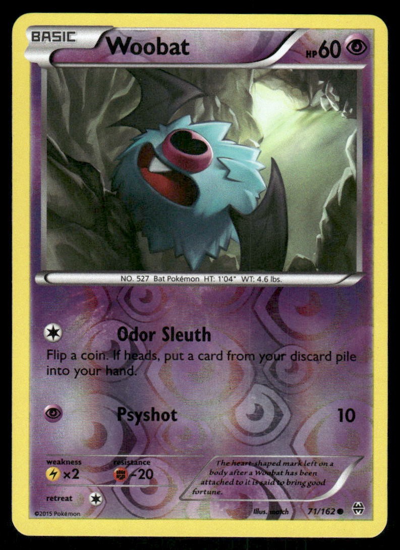 Pokemon Cards Woobat 71/162 Reverse Holo BREAKthrough XY NM0