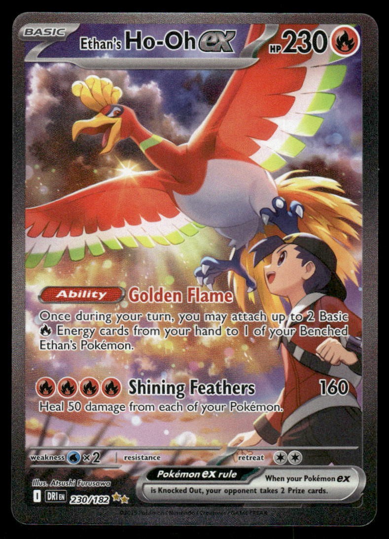 Pokemon Cards Ethan's Ho-Oh ex 230/182 Destined Rivals NM *10