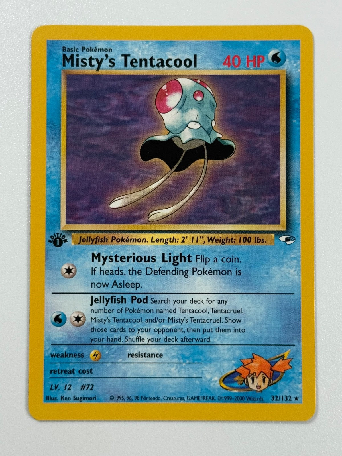 Pokémon Cards Misty's Tentacool 32/132 1ST EDITION Gym Heroes WOTC Non Holo Rare0