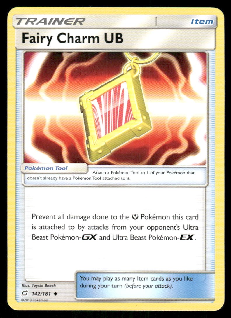 Pokemon Cards Fairy Charm UB 142/181 Team Up Sun & Moon Uncommon NM0