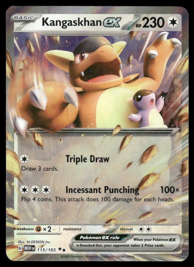 Pokemon Cards Kangaskhan ex 115/165 151 Double Rare NM0