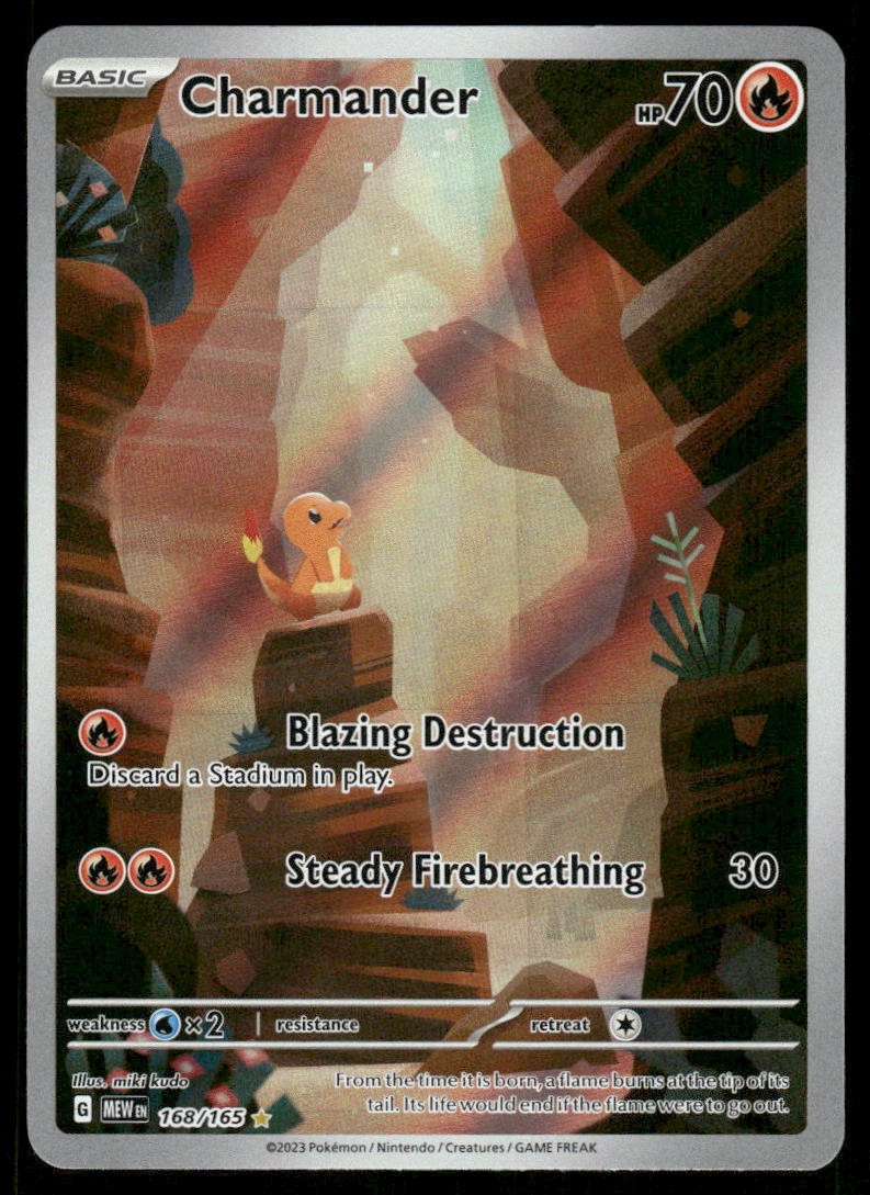 Pokemon Cards Charmander 168/165 151 Illustration Rare NM *20