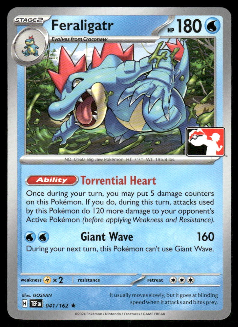 Pokemon Cards Feraligatr 041/162 PRIZE PACK Temporal Forces Rare NM0