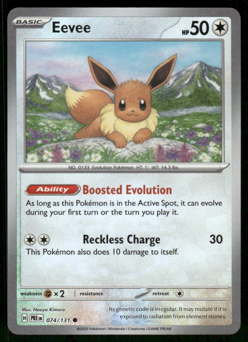 Pokemon Cards Eevee 074/131 Prismatic Evolutions Pokeball Common NM0