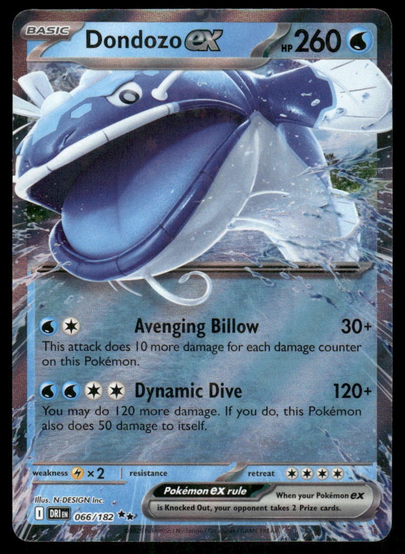 Pokemon Cards Dondozo ex 066/182 Destined Rivals Double Rare NM *20