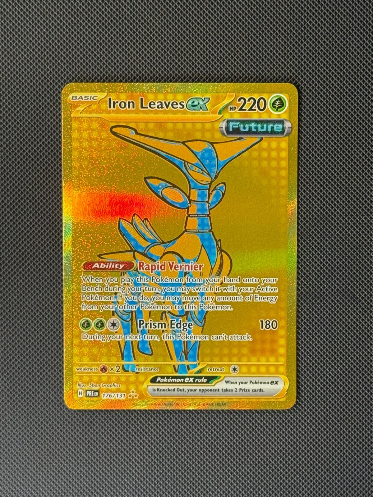 Iron Leaves ex 176/131 UR Pokémon Card Prismatic Evolutions Holo NM0