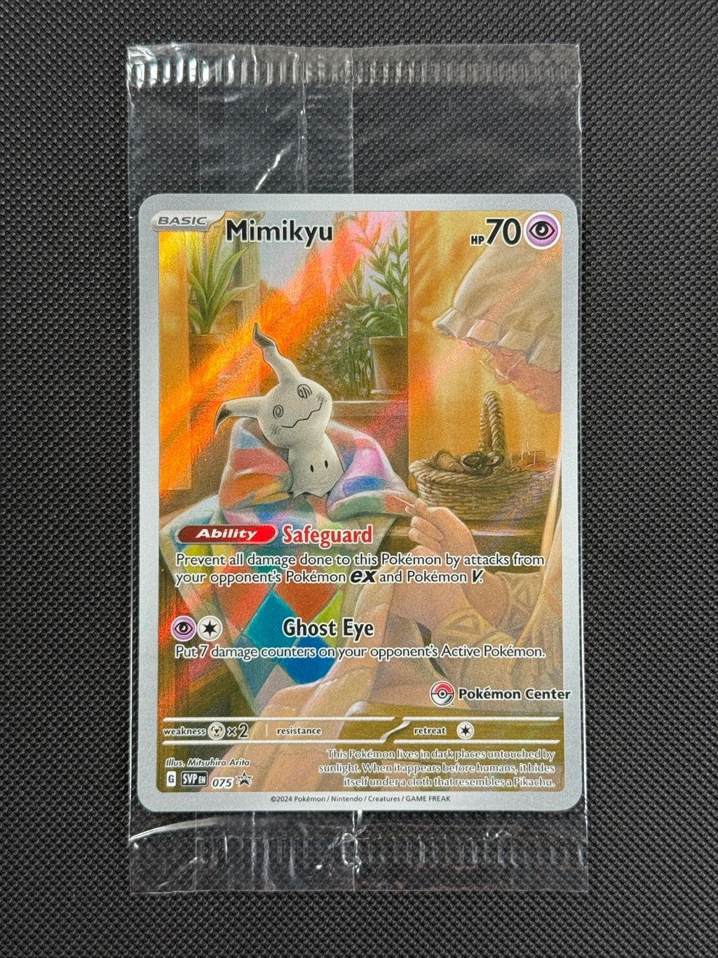 Mimikyu SVP 075 POKEMON CENTER Exclusive Pokémon Card Sv: Scarlet & Violet Promo0