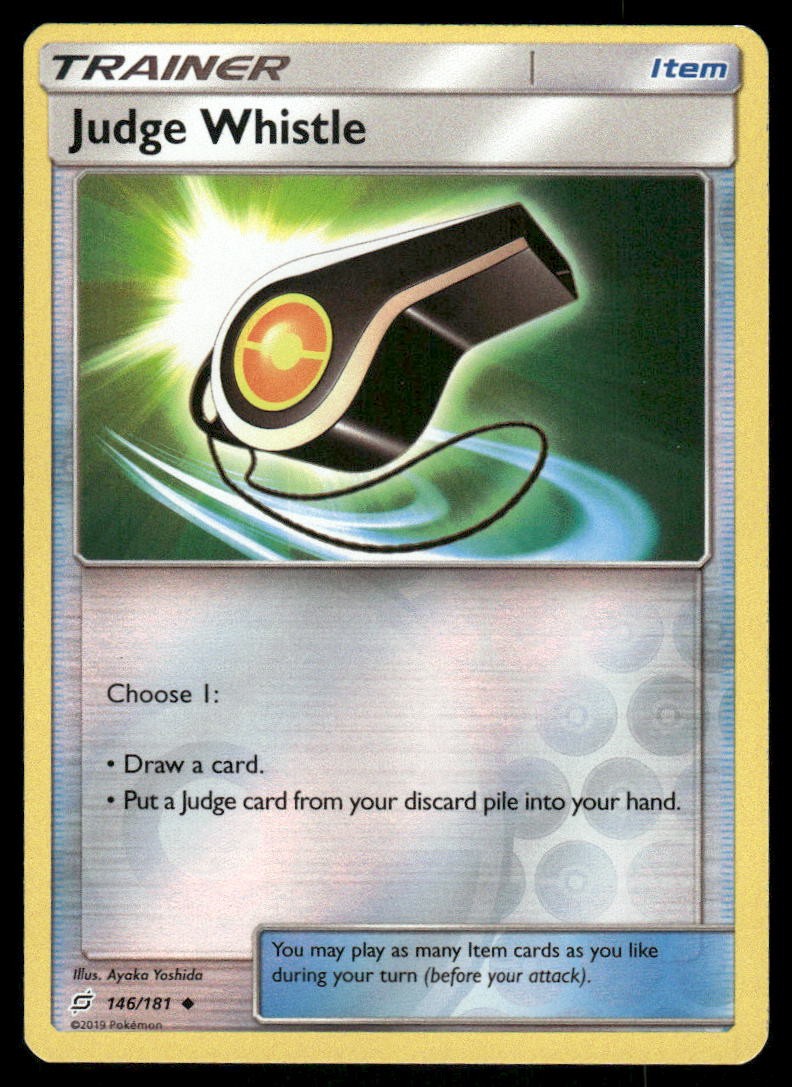 Pokemon Cards Judge Whistle 146/181 Reverse Holo Team Up Sun & Moon NM0