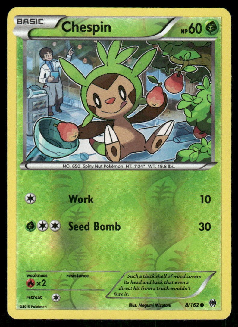 Pokemon Cards Chespin 8/162 Reverse Holo BREAKthrough XY MP0