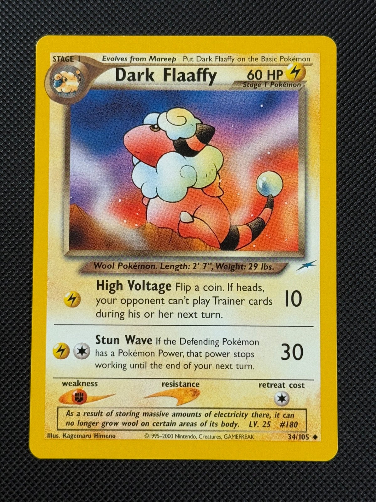 Dark Flaaffy 34/105 REGULAR Pokémon Card WOTC Neo Destiny Unlimited Uncommon0