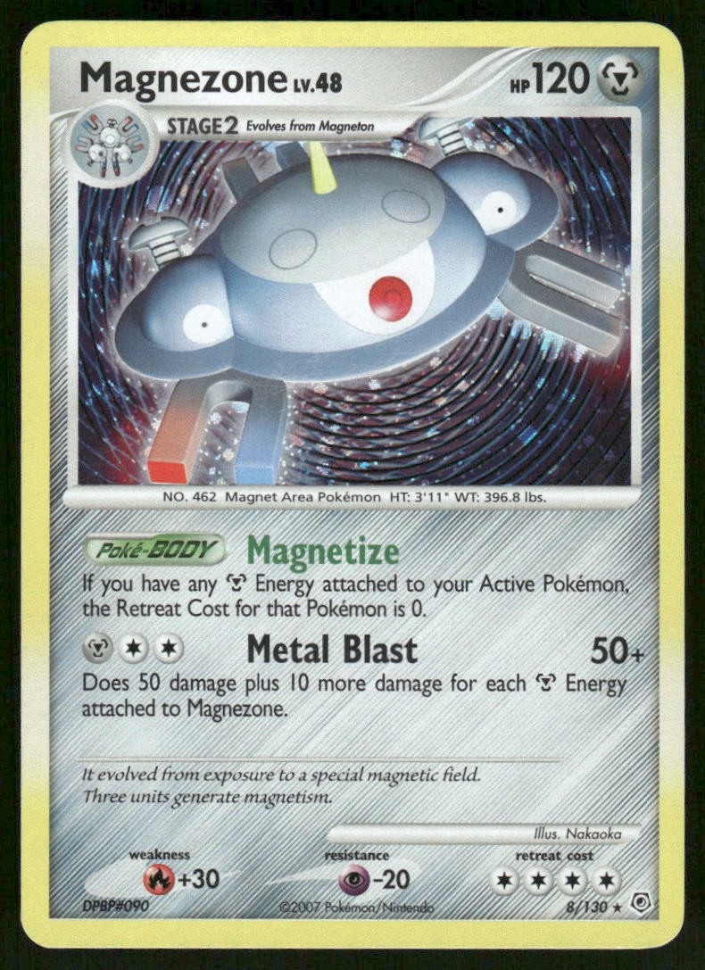 Pokemon Cards Magnezone 8/130 Diamond & Pearl Holo Rare NM *10
