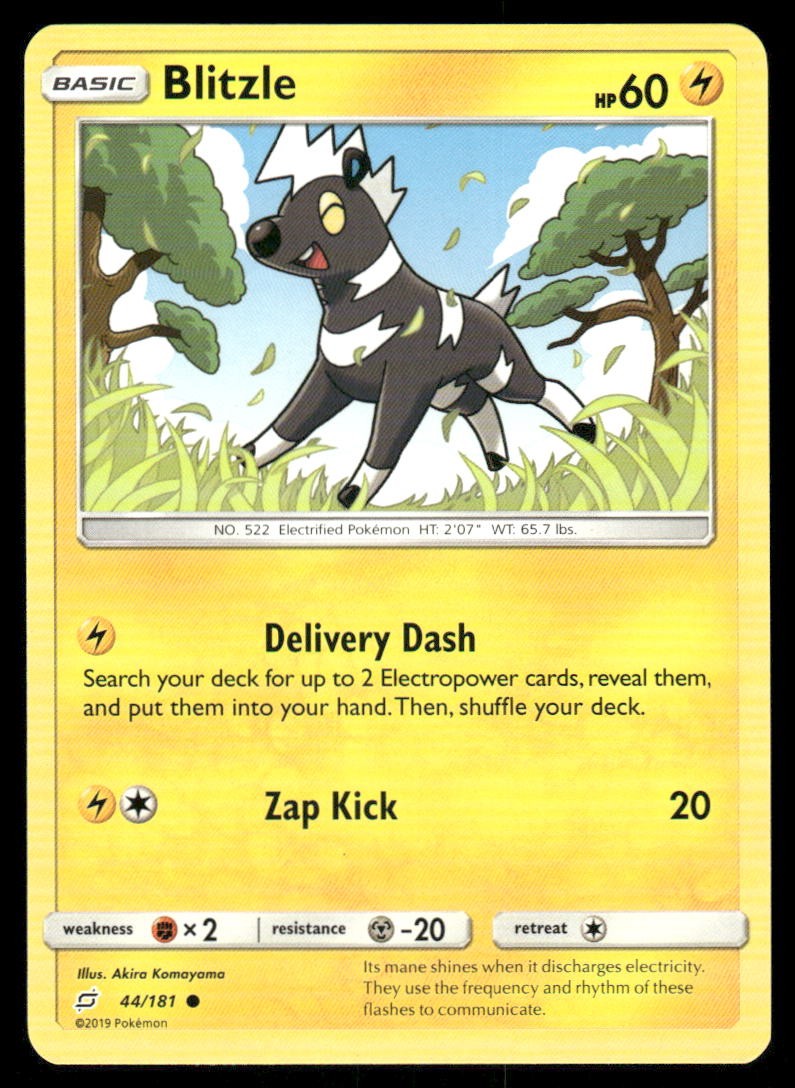 Pokemon Cards Blitzle 44/181 Team Up Sun & Moon Common NM0