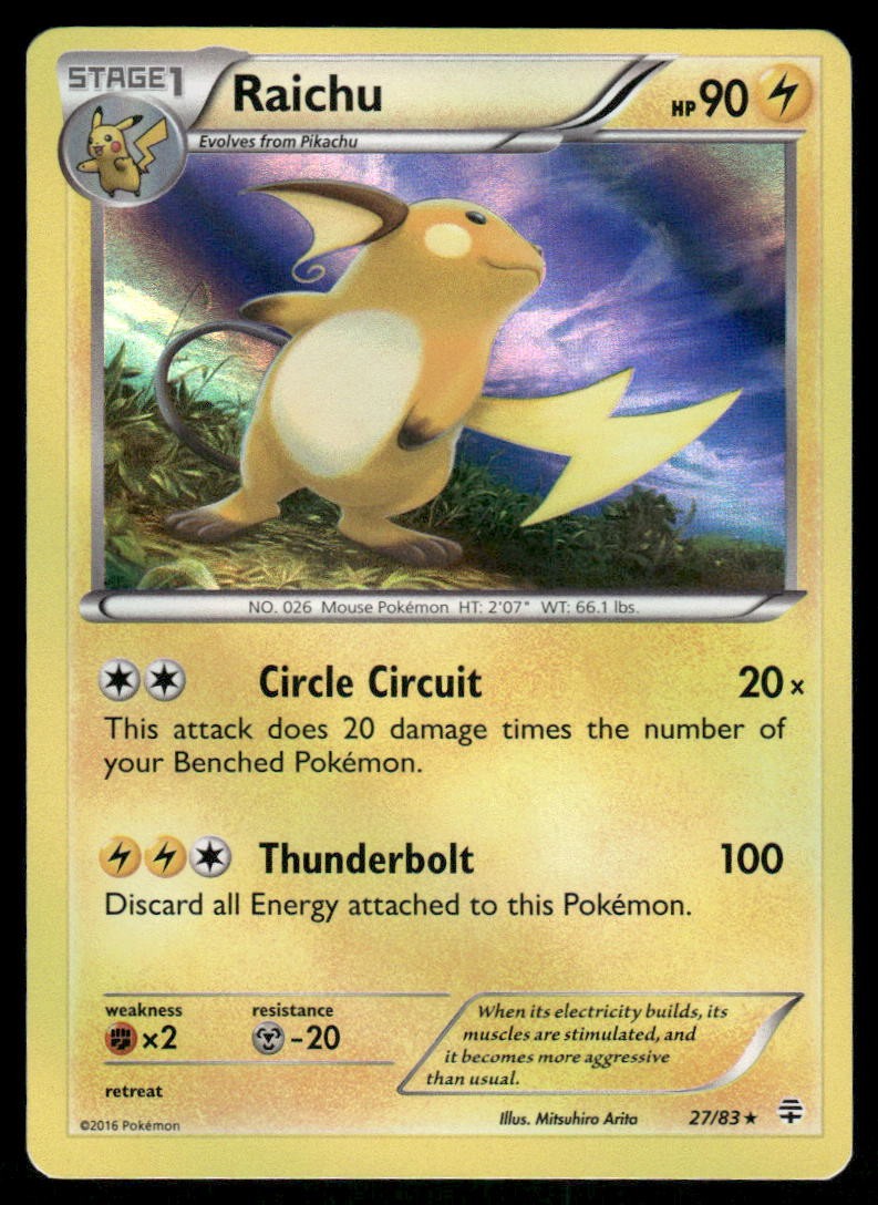 Pokemon Cards Raichu 27/83 Generations Holo Rare NM0