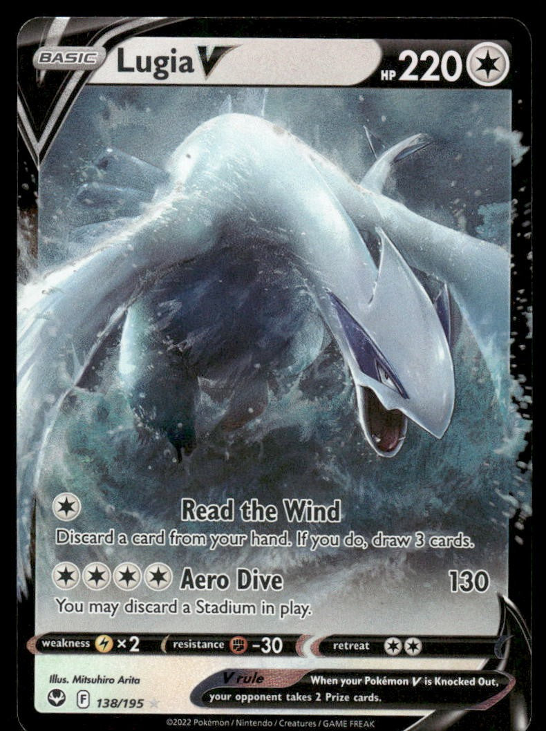 Pokemon Cards Lugia V 138/195 Silver Tempest Holo Rare V NM0