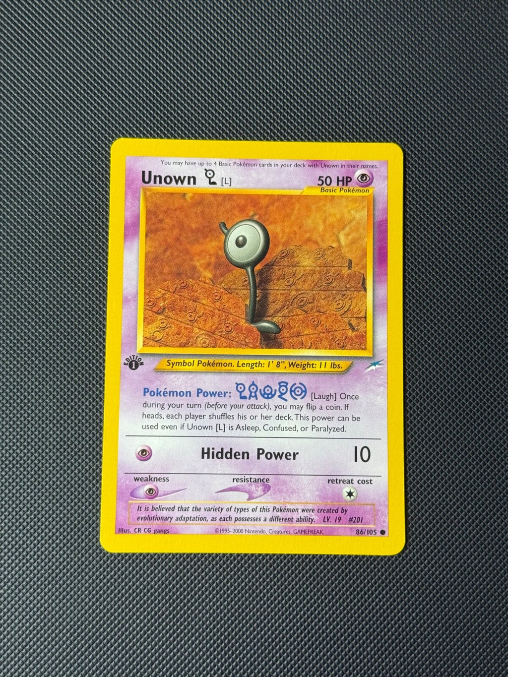 Unown 86/105 1st Edition Pokémon Neo Destiny Common WOTC NM0