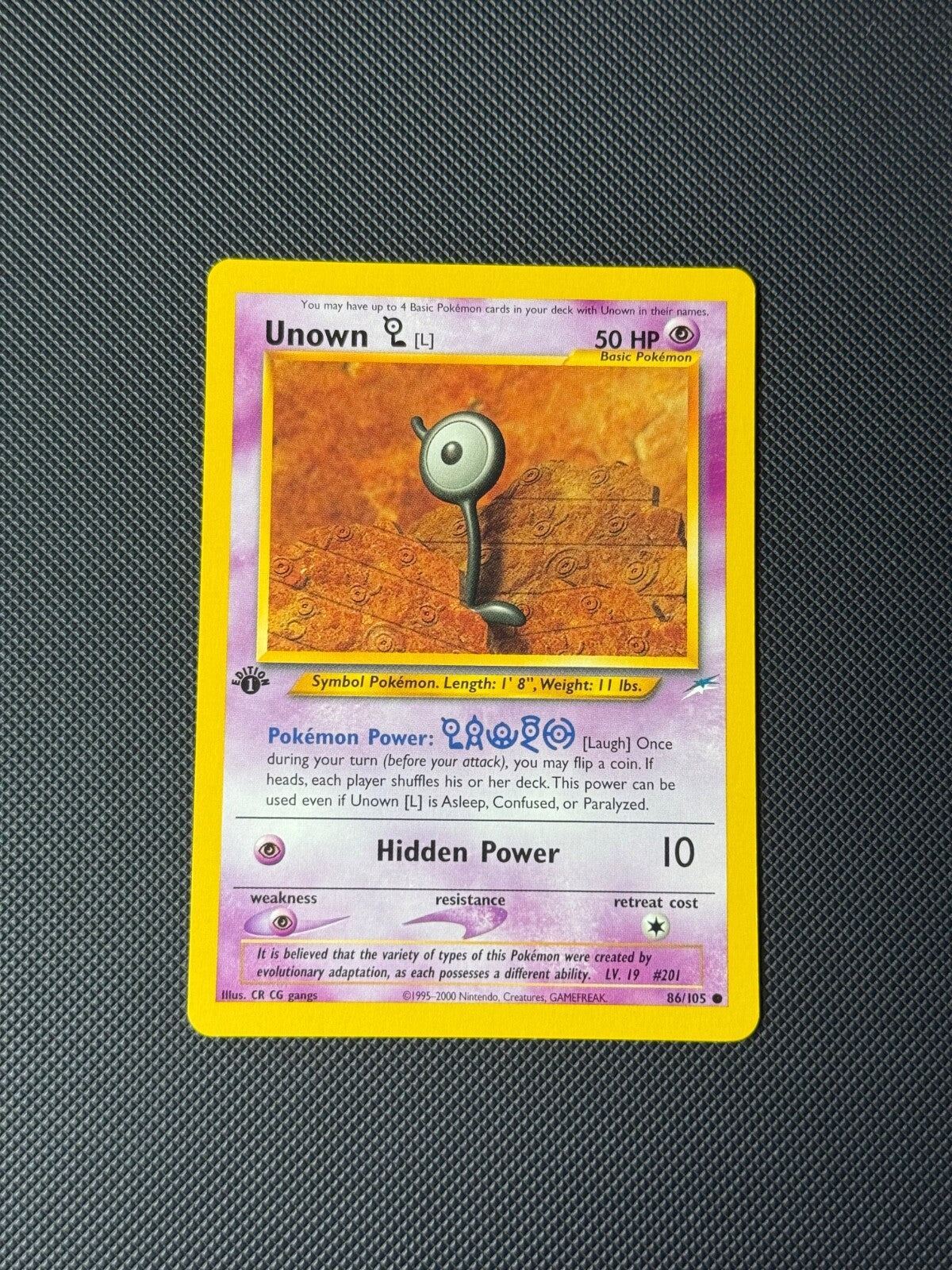 Unown 86/105 1st Edition Pokémon Neo Destiny Common WOTC NM0