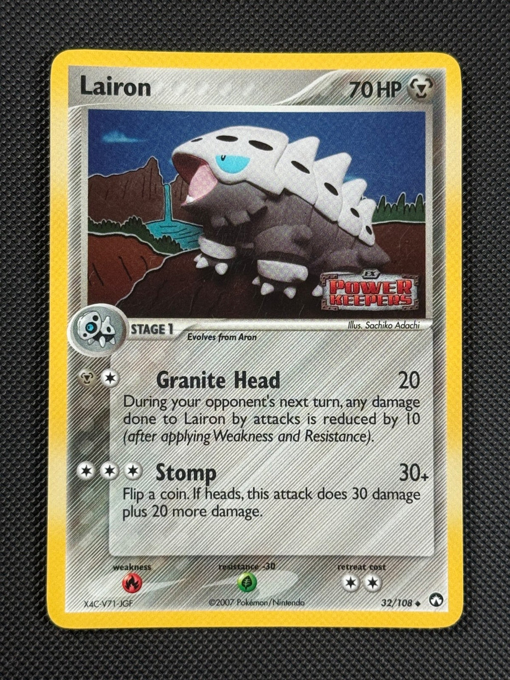 Lairon 32/108 STAMPED Pokémon Card EX Powers Keepers Reverse Holo Uncommon0