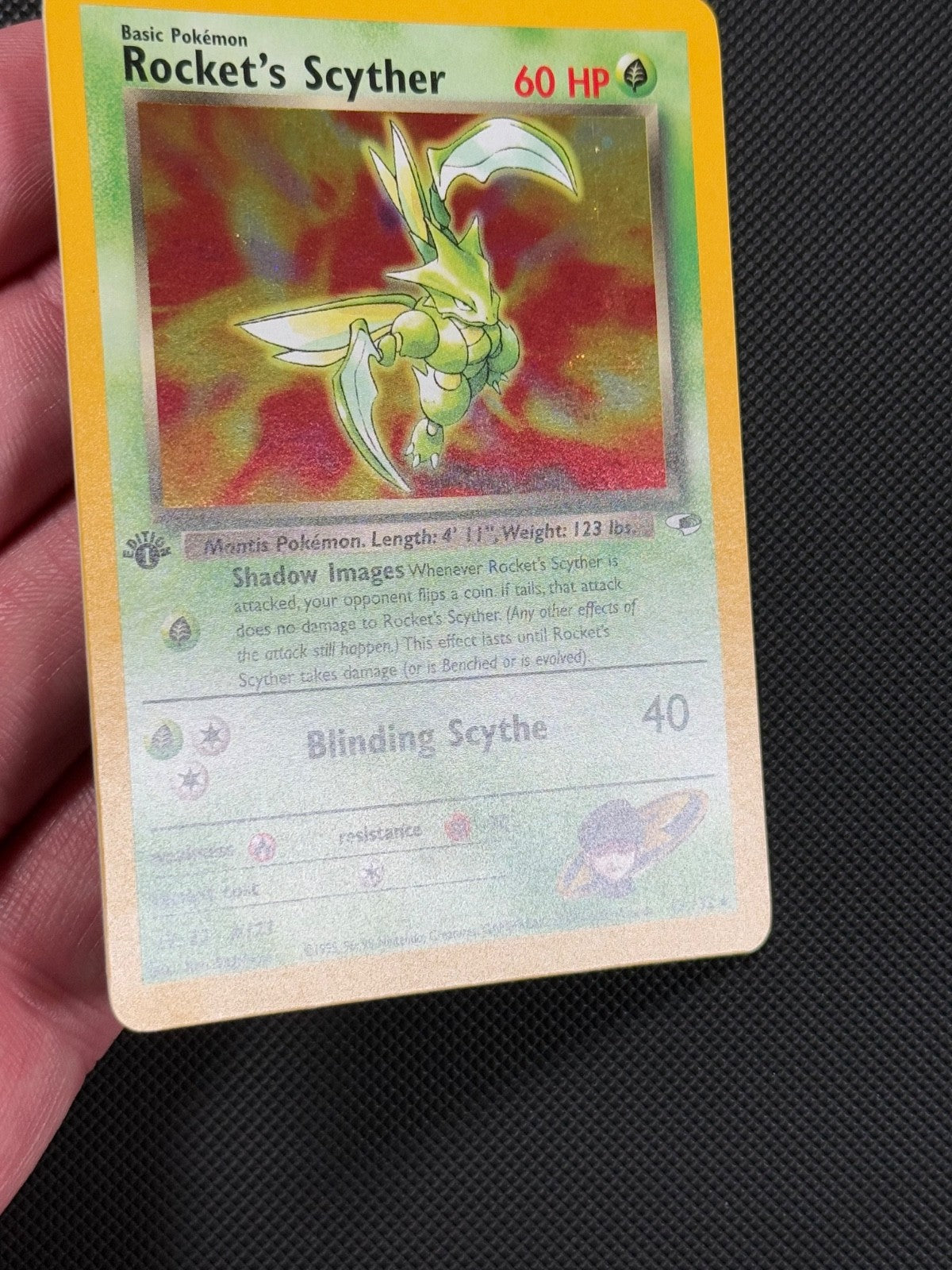 Pokémon Cards Rocket's Scyther 13/132 1ST EDITION Gym Heroes WOTC Holo Rare3