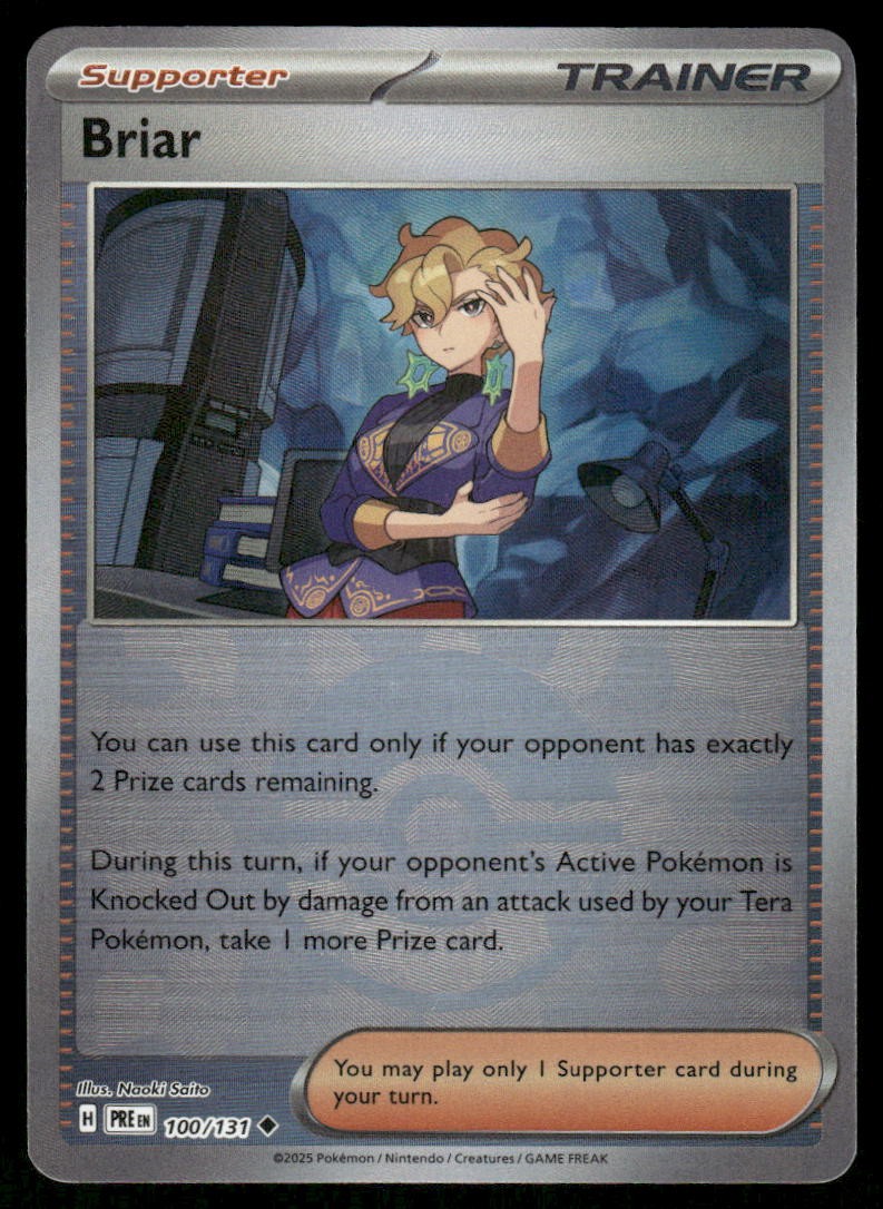 Pokemon Cards Briar 100/131 Reverse Holo Prismatic Evolutions Pokeball NM *60