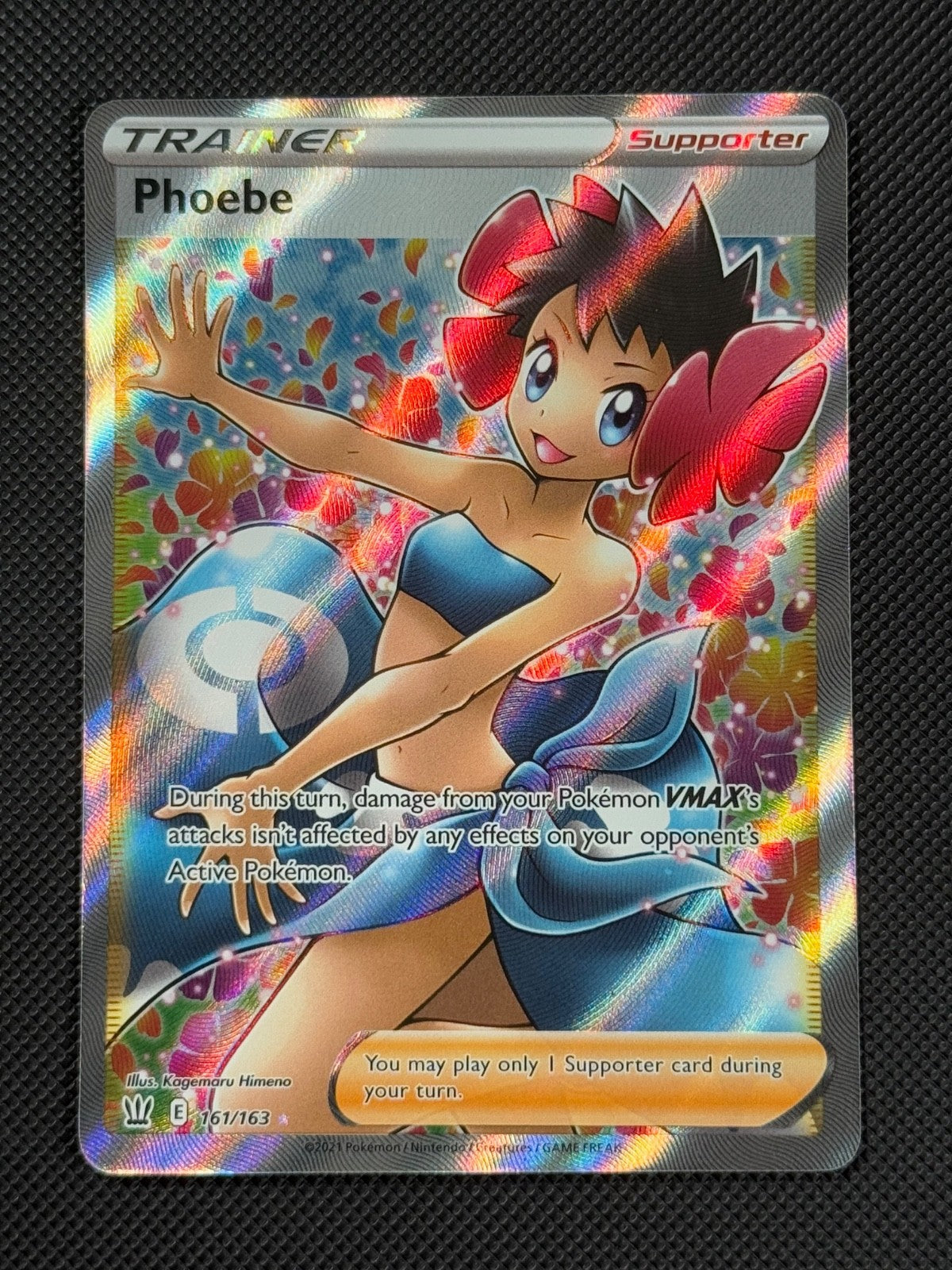 Phoebe 161/163 FULL ART Pokémon Card Battle Styles Trainer Holo Rare0
