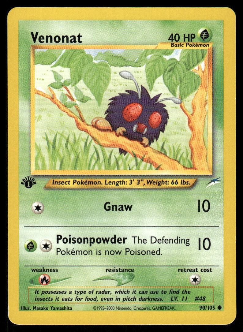 Pokemon Cards Venonat 90/105 1ST EDITION Neo Destiny WOTC Common NM *20