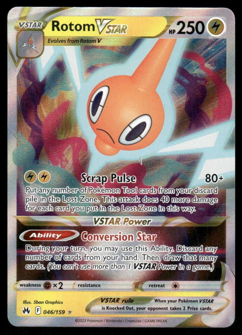 Pokemon Cards Rotom VSTAR 046/159 Crown Zenith Holo Rare VSTAR NM *30