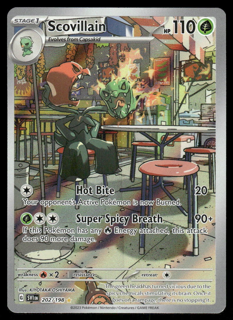 Pokemon Cards Scovillain 202/198 Scarlet & Violet Illustration Rare NM0
