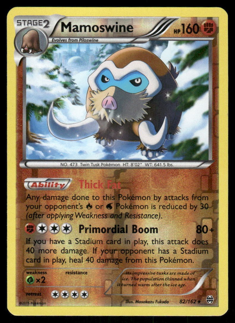 Pokemon Cards Mamoswine 82/162 Reverse Holo BREAKthrough XY NM0