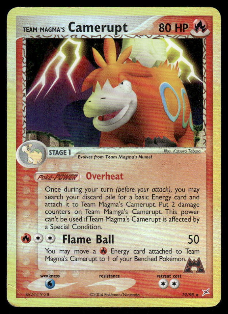 Pokemon Cards Team Magma's Camerupt 19/95 Team Magma vs Team Aqua Rare LP0