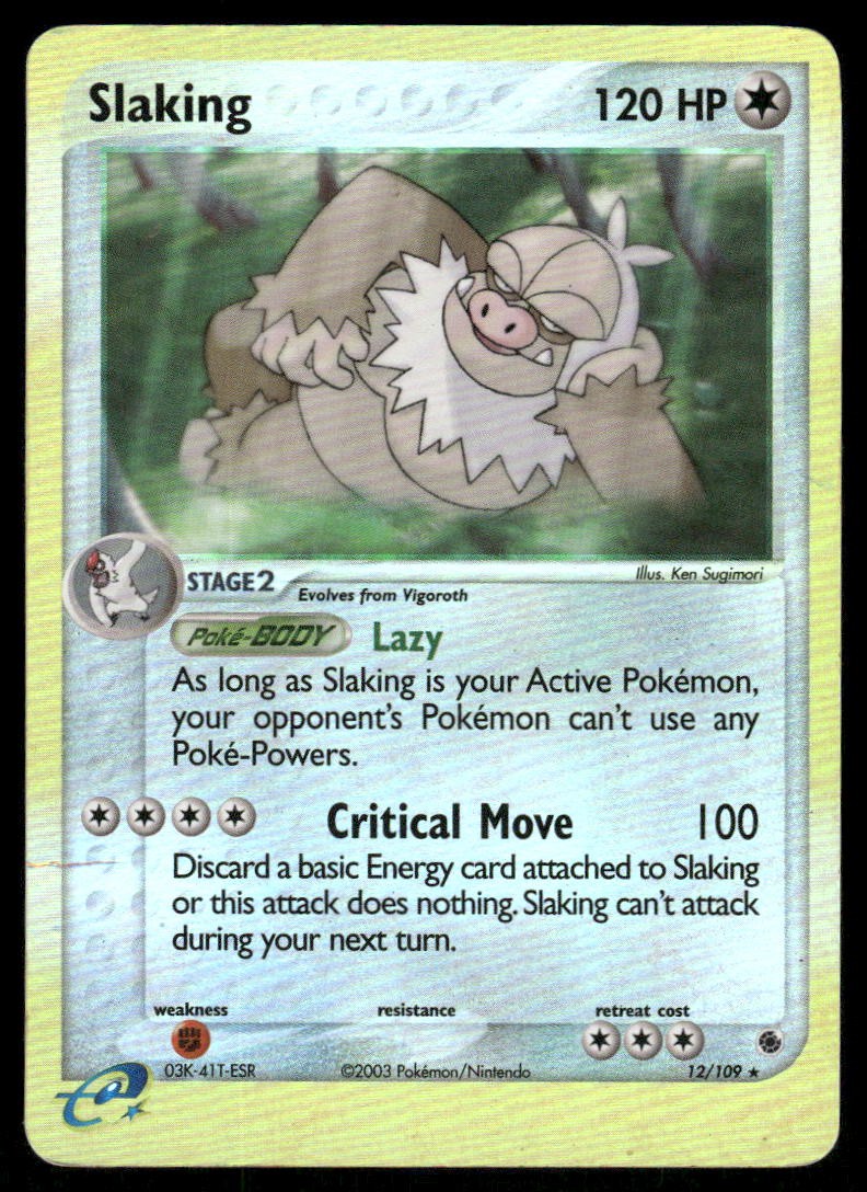 Pokemon Cards Slaking 12/109 Ruby & Sapphire Holo Rare MP0