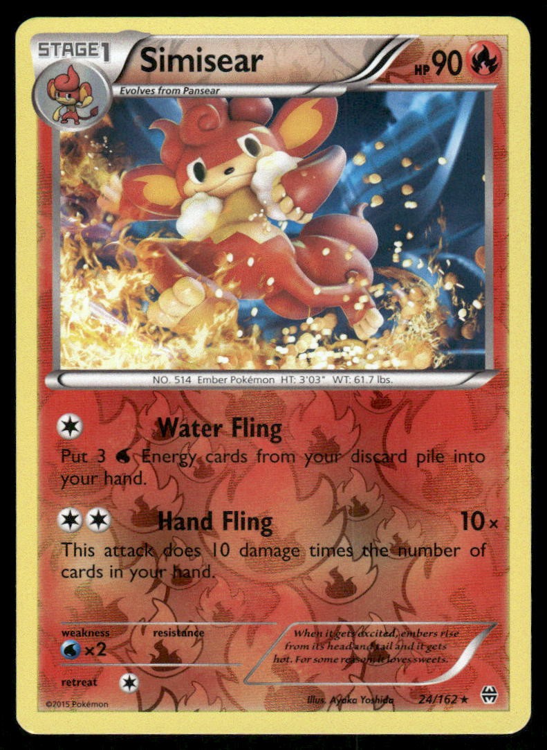 Pokemon Cards Simisear 24/162 Reverse Holo BREAKthrough XY NM0