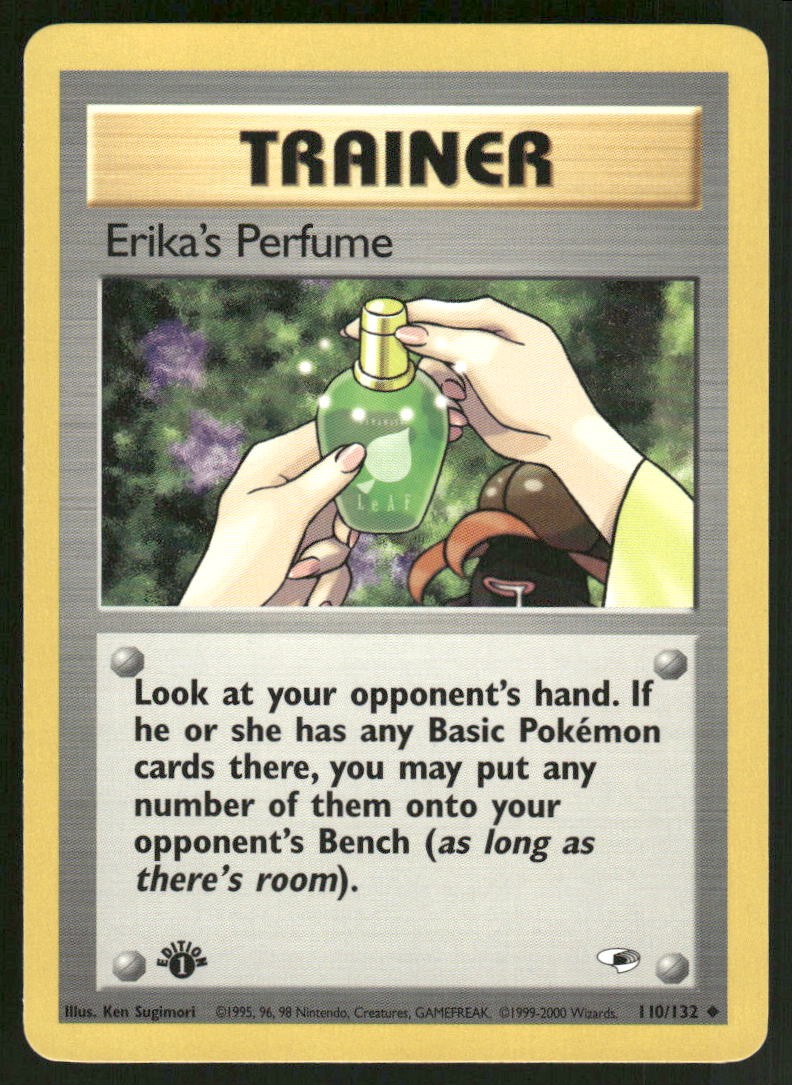 Pokemon Cards Erika's Perfume 110/132 1ST EDITION Gym Heroes Uncommon NM0