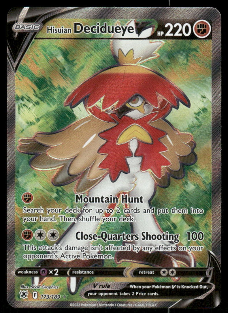 Pokemon Cards Hisuian Decidueye V 173/189 Astral Radiance Rare Ultra NM0