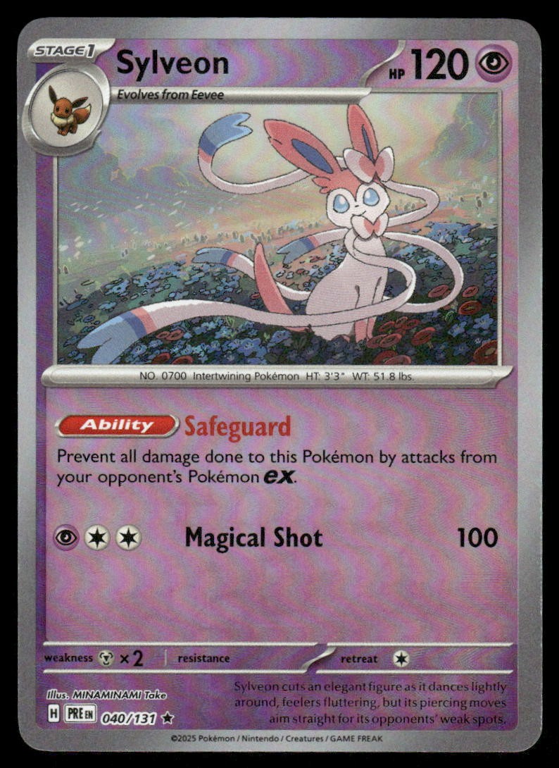 Pokemon Cards Sylveon 040/131 MASTERBALL Prismatic Evolutions Rare NM0