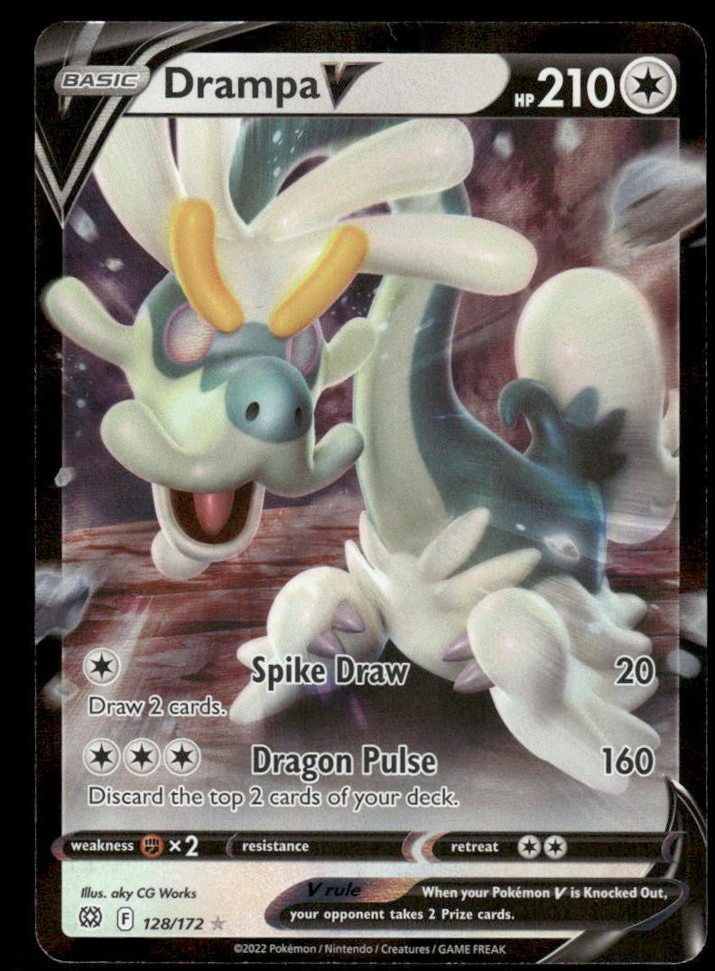 Pokemon Cards Drampa V 128/172 Brilliant Stars Holo Rare V NM0