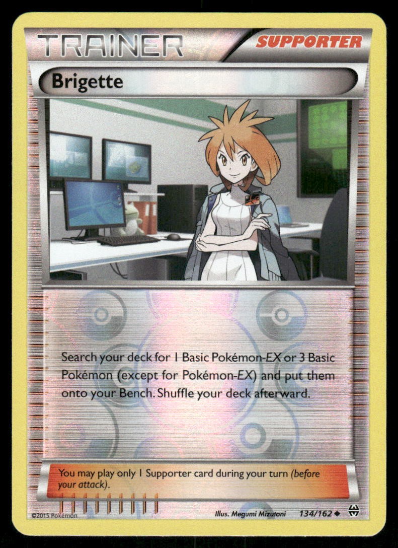 Pokemon Cards Brigette 134/162 Reverse Holo BREAKthrough XY NM0