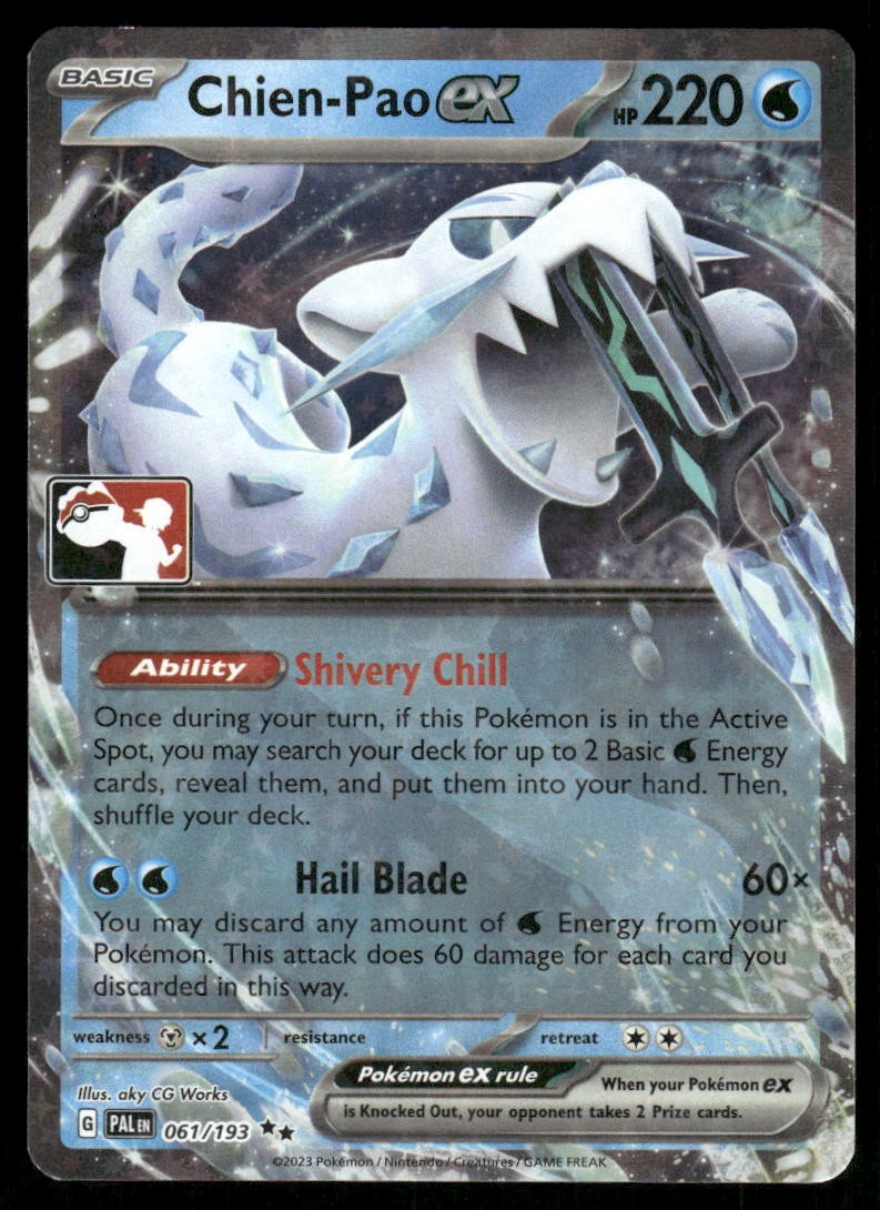 Pokemon Cards ChienPao ex 061/193 PRIZE PACK Paldea Evolved Double Rare NM0