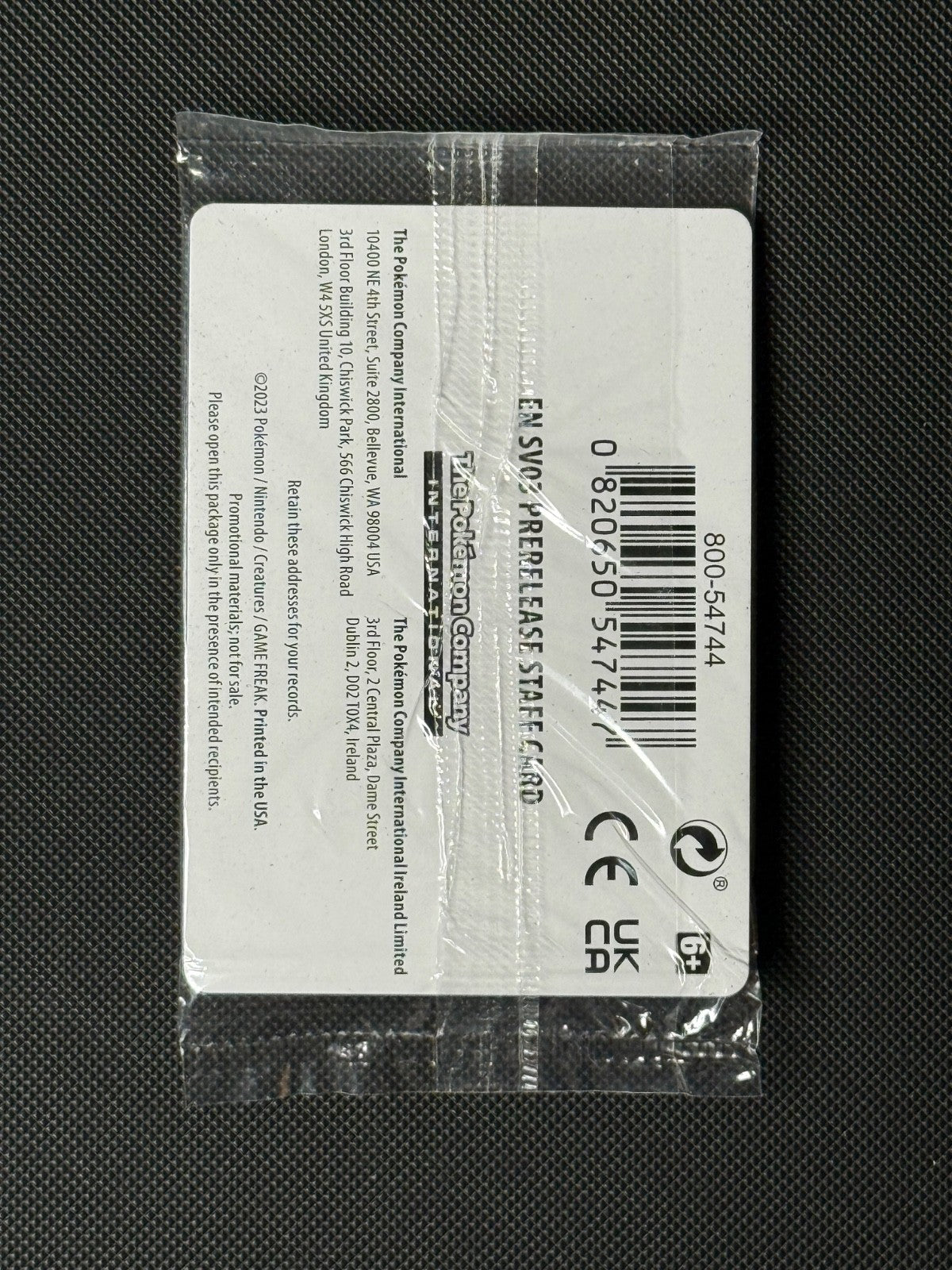 Palafin SVP 036 Prerelease STAFF Pokémon Card Sv: Promo Cards SEALED1