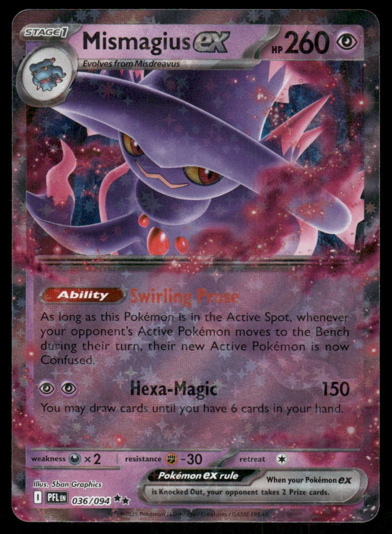 Pokemon Cards Mismagius ex 036/094 Phantasmal Flames Double Rare NM *30
