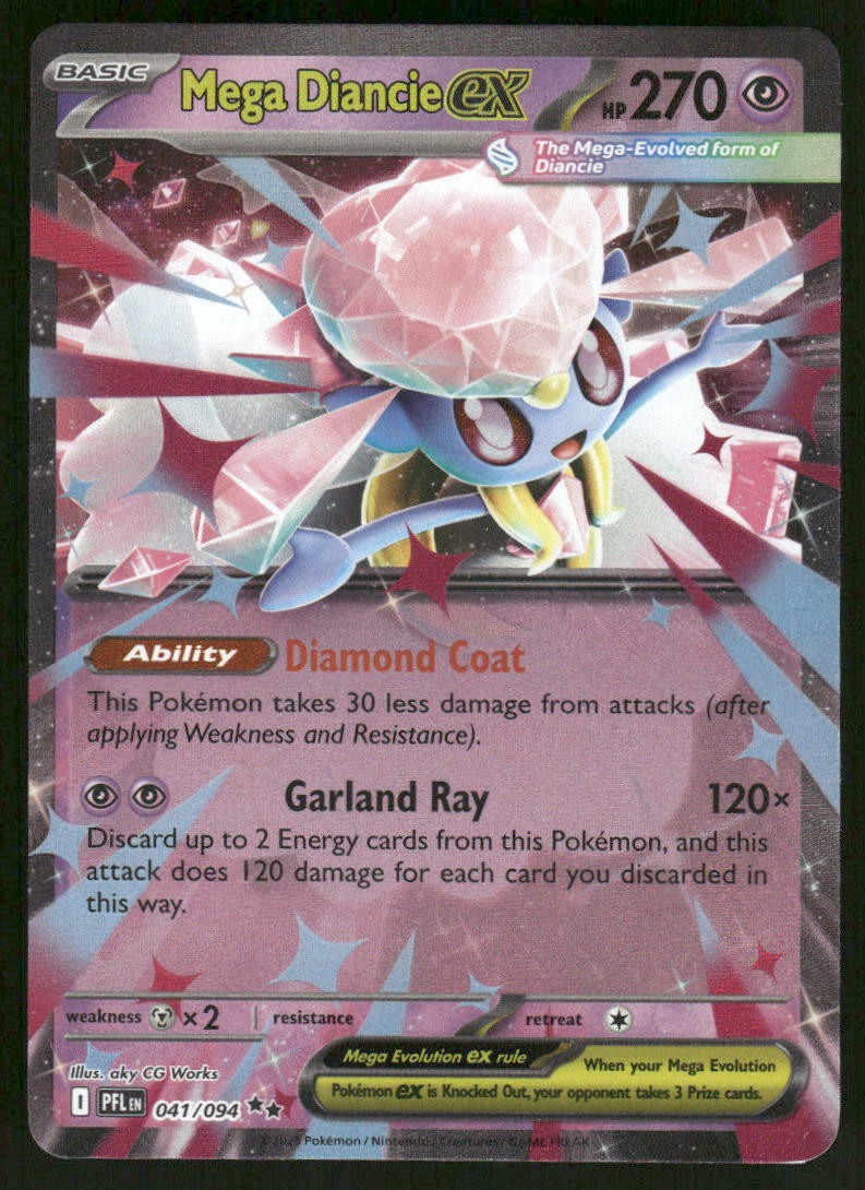 Pokemon Cards Mega Diancie ex 041/094 Phantasmal Flames Double Rare NM0